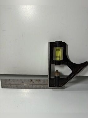 Vintage Combination Square Level Ruler Machinist Carpenter Measuring Tool